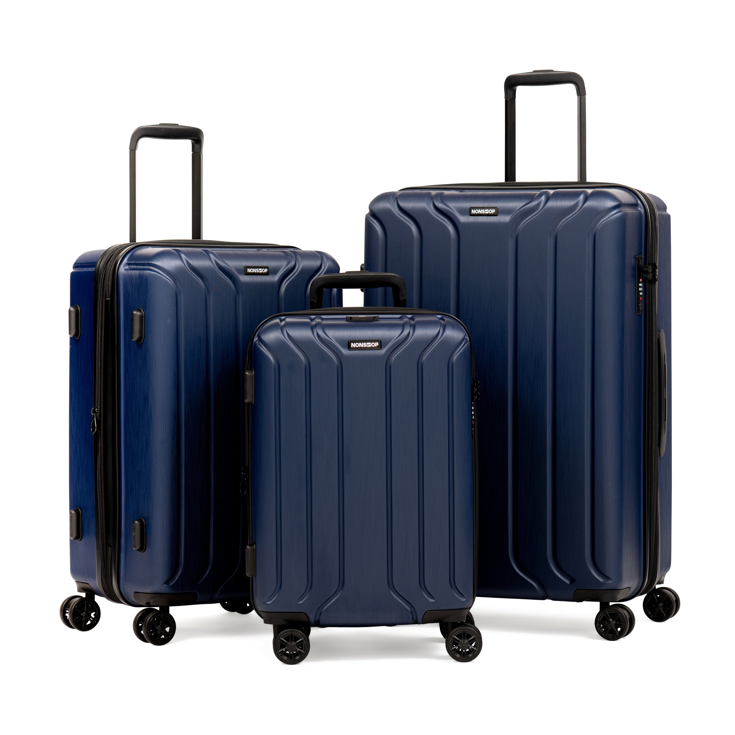 Nonstop New York 3 Piece Set (20 24 28) 4-Wheel Luggage Set + 2 Packing Cubes, Teal