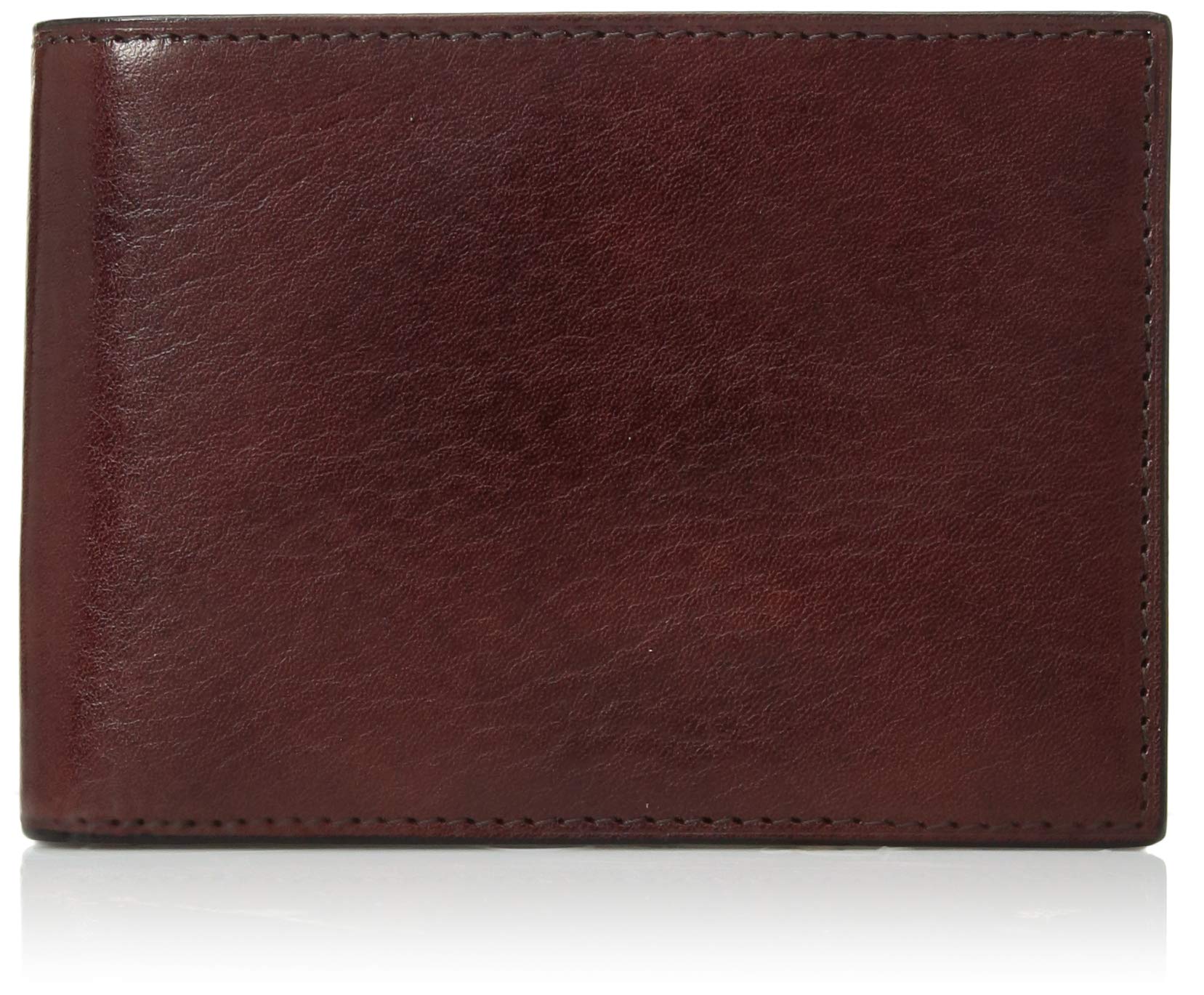 Bosca Men's Old Leather Credit Wallet With ID Passcase - Dark Brown Billfold For Hip Pocket