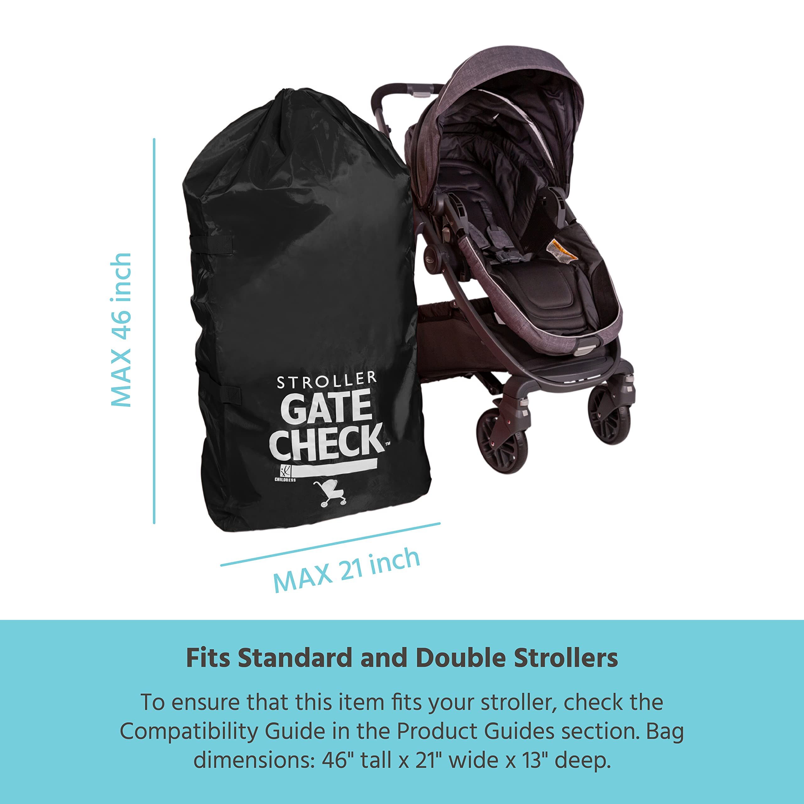 double stroller gate check bag J.L. Childress Gate Check Bag for Single and Double Strollers (Black)