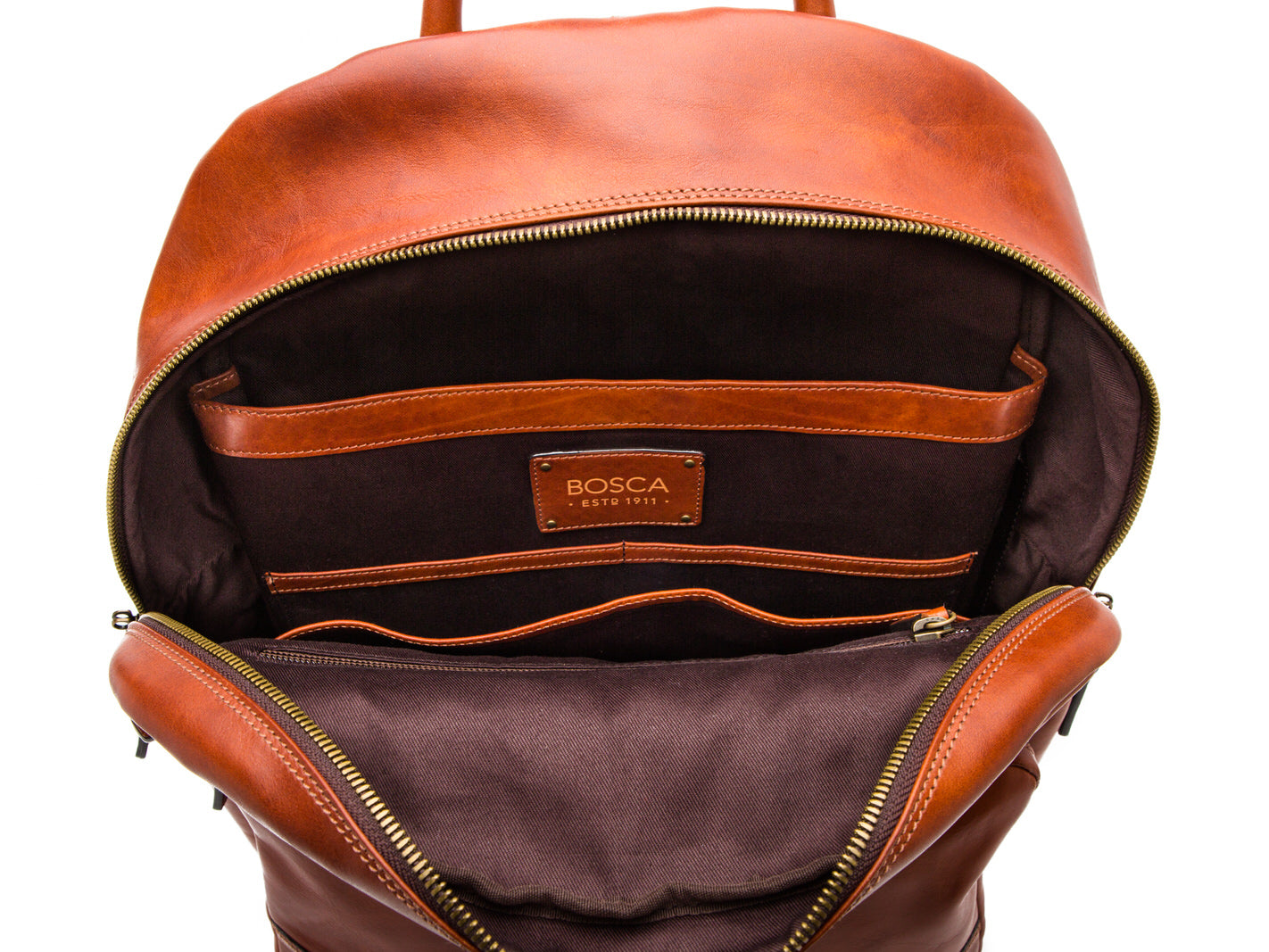 bosca leather backpack Bosca Dolce Backpack (Amber)
